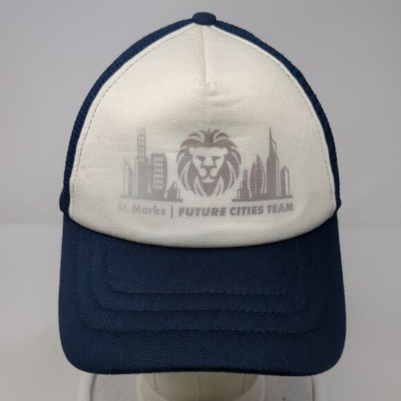 St. Marks Future Cities Team Snapback Trucker Hat Blue One Size Mesh Back - Picture 2 of 10
